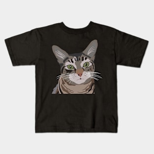 Tabby Cat Portrait Kids T-Shirt